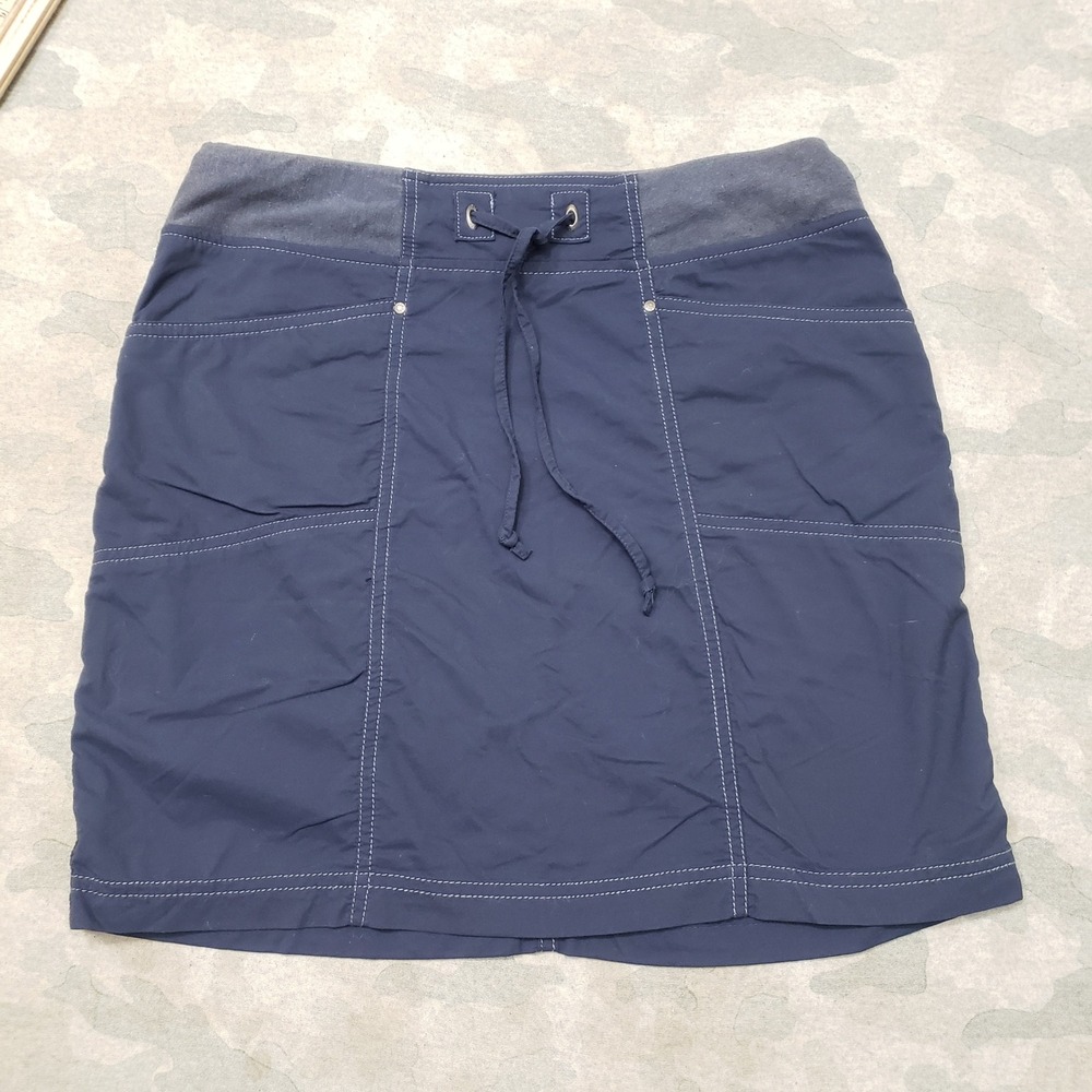 Royal Robbins Skirt Womens Small Blue Stretch Hiking Outdoor Pockets Drawstring